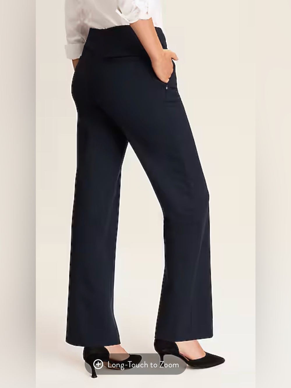 JJILL Ponte Dark Navy Straight-Leg Pants - Picture 3 of 4